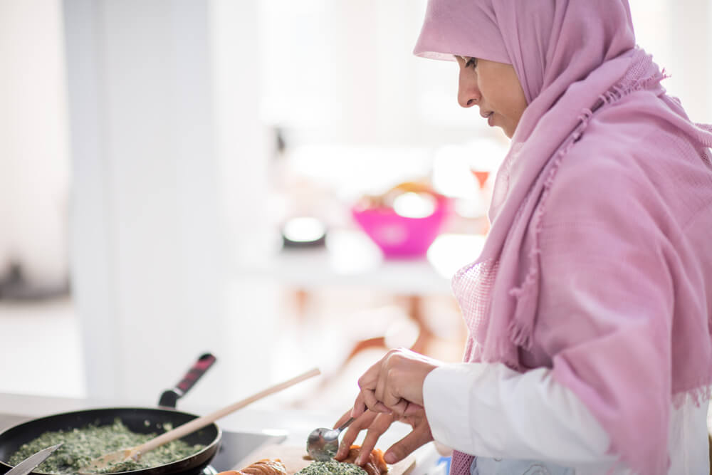 muslim woman cooking 